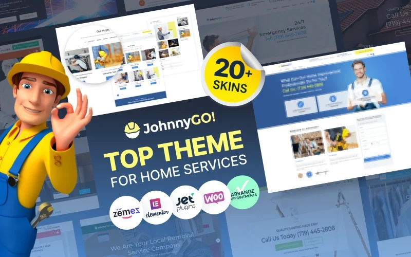 JohnnyGo Multipurpose Home Services WordPress Theme 2.0.1 GPL Theme