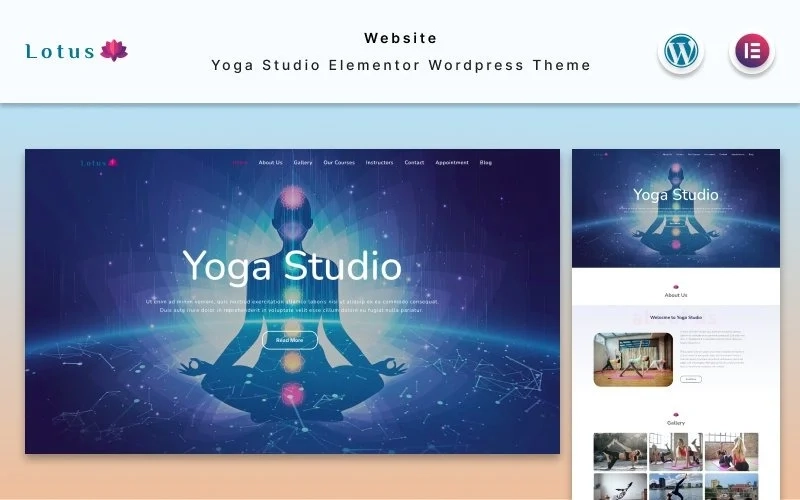Lotus Yoga Studio Website Elementor WordPress Theme 1.1 GPL Theme
