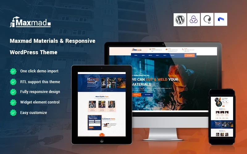 Maxmad Building Materials Responsive WordPress Theme 1.0.0 GPL Theme