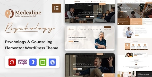 Medcaline Psychology Counseling WordPress Theme 1.0.0 GPL Theme