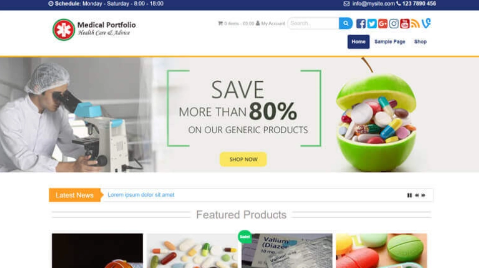 Medical Portfolio Pro WordPress theme provided by InsertCart 1.0 GPL Theme