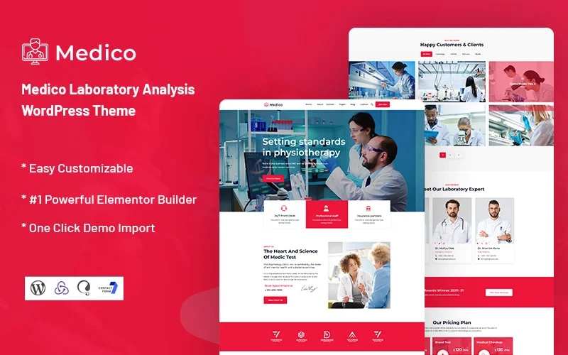 Medico Laboratory Analysis WordPress Theme 1.0.1 GPL Theme
