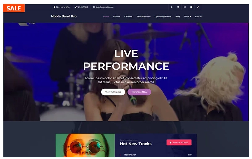 Noble Band Pro – Elementor Music WordPress Theme 1.1 GPL Theme