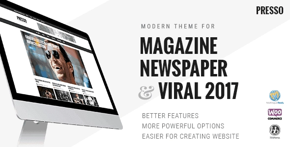 PRESSO Modern Magazine / Newspaper / Viral Theme 4.0.0 GPL Theme