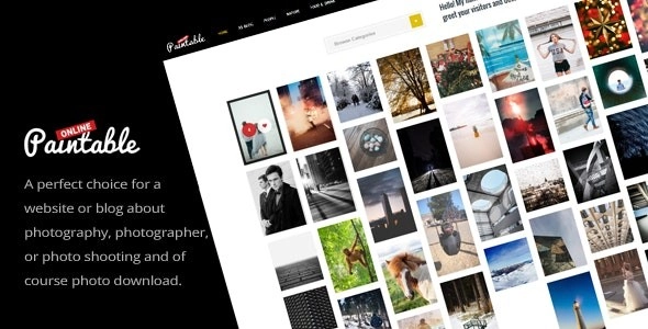 Paintable Photography and Blog / Photos Download WordPress Theme 2.4 GPL Theme
