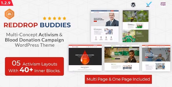Reddrop Buddies – Multi-Concept Activism Blood Donation Campaign WordPress Theme 1.3.0 GPL Theme
