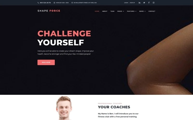 ShapeForce Sport Studio WordPress Theme 1.0.0 GPL Theme