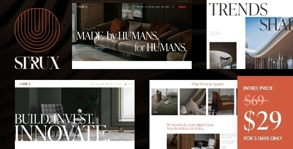 Strux Architecture Interior Design WordPress Theme 1.0 GPL Theme