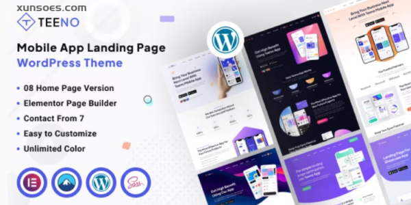 Teeno App Landing WordPress Theme 1.0 GPL Theme