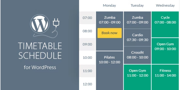 Timetable Responsive Schedule For WordPress 7.2 GPL Plugins
