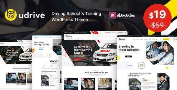 Udrive Driving School WordPress Theme 1.0 GPL Theme