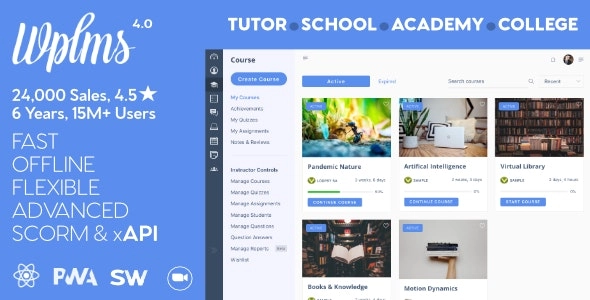 WPLMS Learning Management System 4.920 GPL Theme