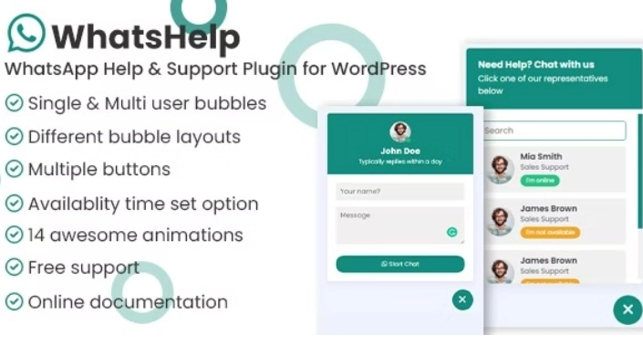 WhatsApp Chat Support Pro WordPress Plugin 2.2.3 GPL Plugins