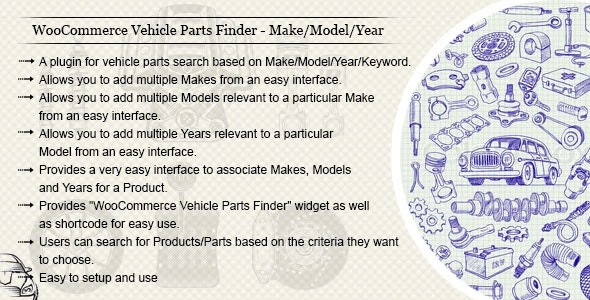 WooCommerce Vehicle Parts Finder Year/Make/Model/Engine/Category/Keyword 3.4 GPL Plugins
