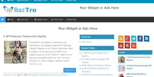 Wrock Metro Pro WordPress Theme insertcart 4.1 GPL Theme