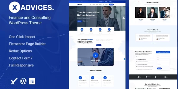 Xadvices – Finance and Consulting WordPress Theme 1.0.0 GPL Theme