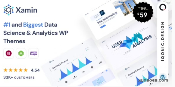 Xamin Data Science Analytics SaaS WordPress Theme Xamin GPL Theme