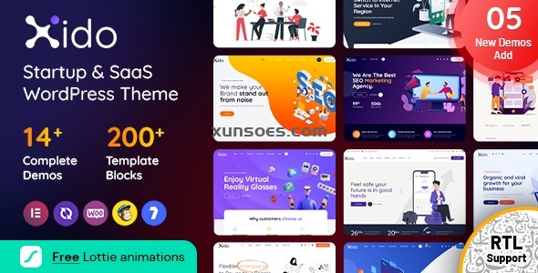 Xido Startup and SaaS WordPress theme 3.5 GPL Theme