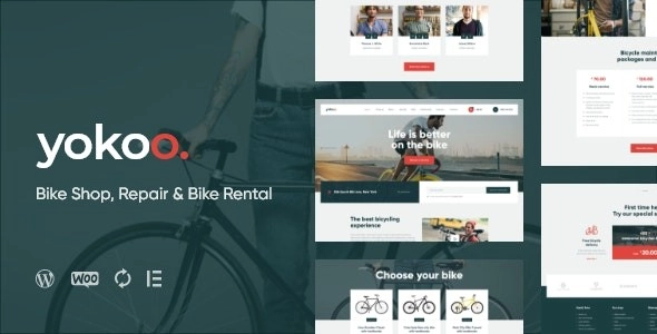 Yokoo Bike Shop Bicycle Rental WordPress Theme 1.1.3 GPL Theme