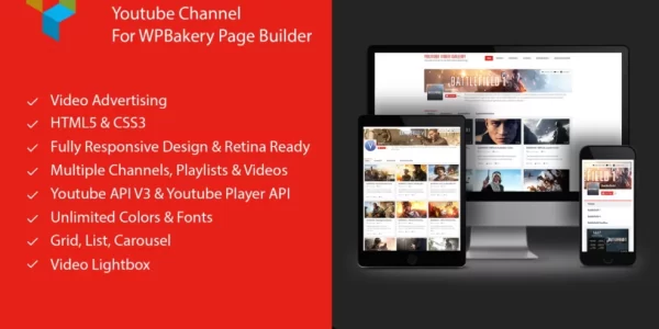 Youtube Gallery Addon For WPBakery Page Builder 2.0.8 GPL Plugins