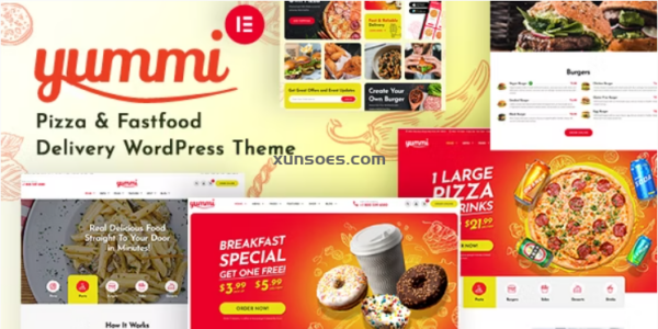 Yummi Fast Food Restaurant WordPress Theme 1.3 GPL Theme