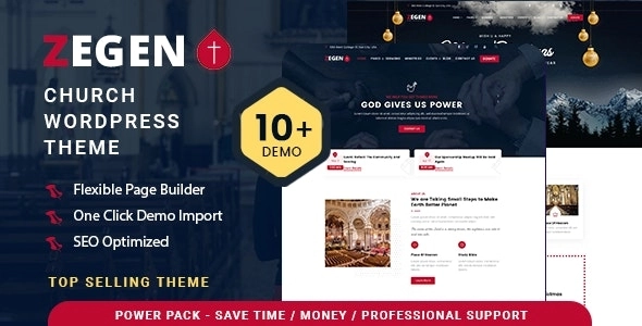 Zegen Church WordPress Theme 1.1.6 GPL Theme