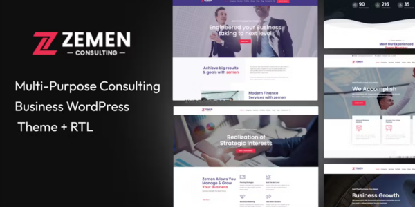 Zemen Multi-Purpose Consulting Business WordPress Theme + RTL 4.0.1 GPL Theme