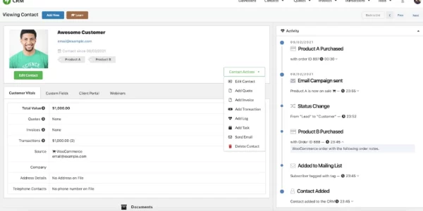 Zero BS CRM Extension: Woocommerce Sync Jetpack CRM Addons 2.6.8 GPL Plugins