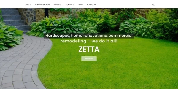 Zetta Exterior, Garden Landscape WordPress Theme 1.0.0 GPL Theme