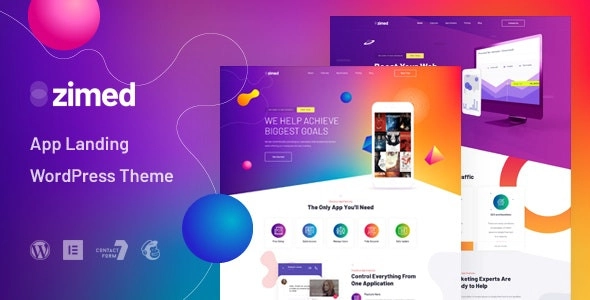Zimed App Landing WordPress Theme 1.0 GPL Theme