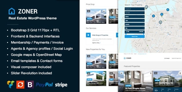 Zoner Real Estate WordPress Theme 4.2 GPL Theme