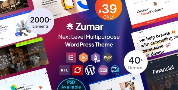 Zumar Creative Multipurpose Elementor WordPress Theme 1.0.7 GPL Theme