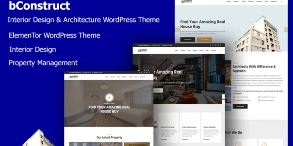 bConstruct Interior Design Architecture WordPress Theme 1.0.0 GPL Theme