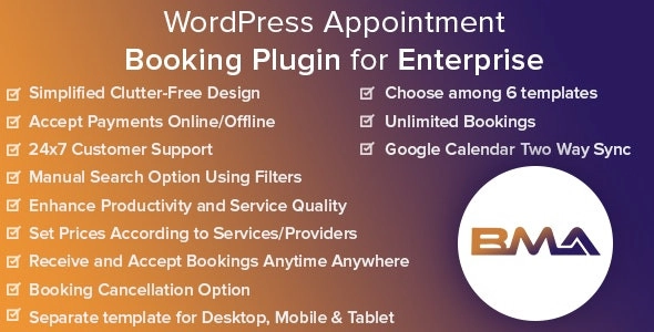 BMA WordPress Appointment Booking Plugin for Enterprise 1.7.7 GPL Plugins