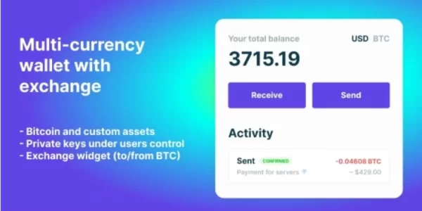 Bitcoin, Ethereum, ERC20 crypto wallets with exchange 1.1.1510 GPL Plugins