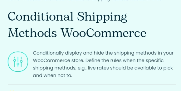 Conditional Shipping Methods WooCommerce 1.2.0 GPL Plugins