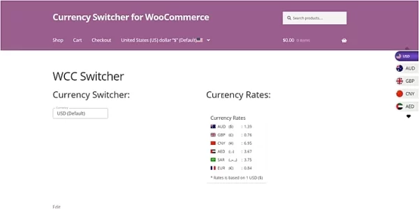 Currency Switcher For WooCommerce 1.7.2 GPL Plugins
