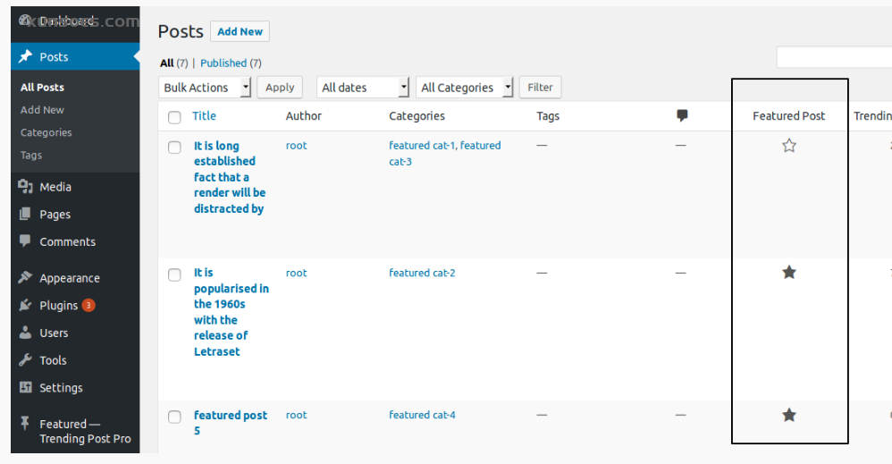Featured and Trending Post Pro 1.8 GPL Plugins