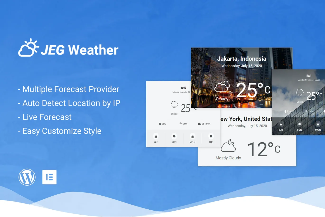 Jeg Weather Forecast WordPress Plugin Add Ons for Elementor and WPBakery Page Builder 1.0.7 GPL Plugins
