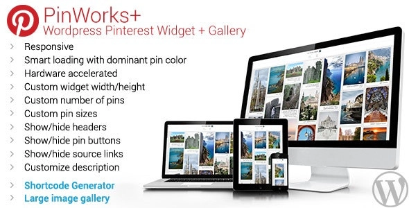 PinWorks+ WordPress Pinterest Gallery Widget 1.02 GPL Plugins