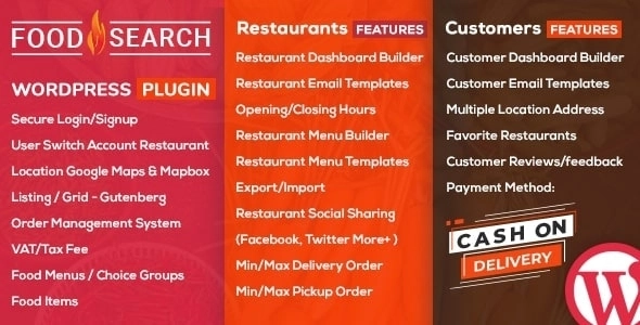WP Food Search | Single Multi Restaurant Menu Food Ordering Plugin 1.1.3 GPL Plugins