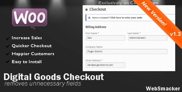 WooCommerce Checkout for Digital Goods 1.5 GPL Plugins