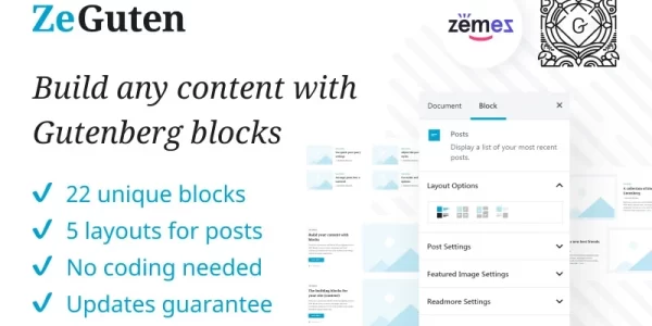 ZeGuten Gutenberg Plugin to Build a Competitive Website WordPress Plugin 1.1.5 GPL Plugins